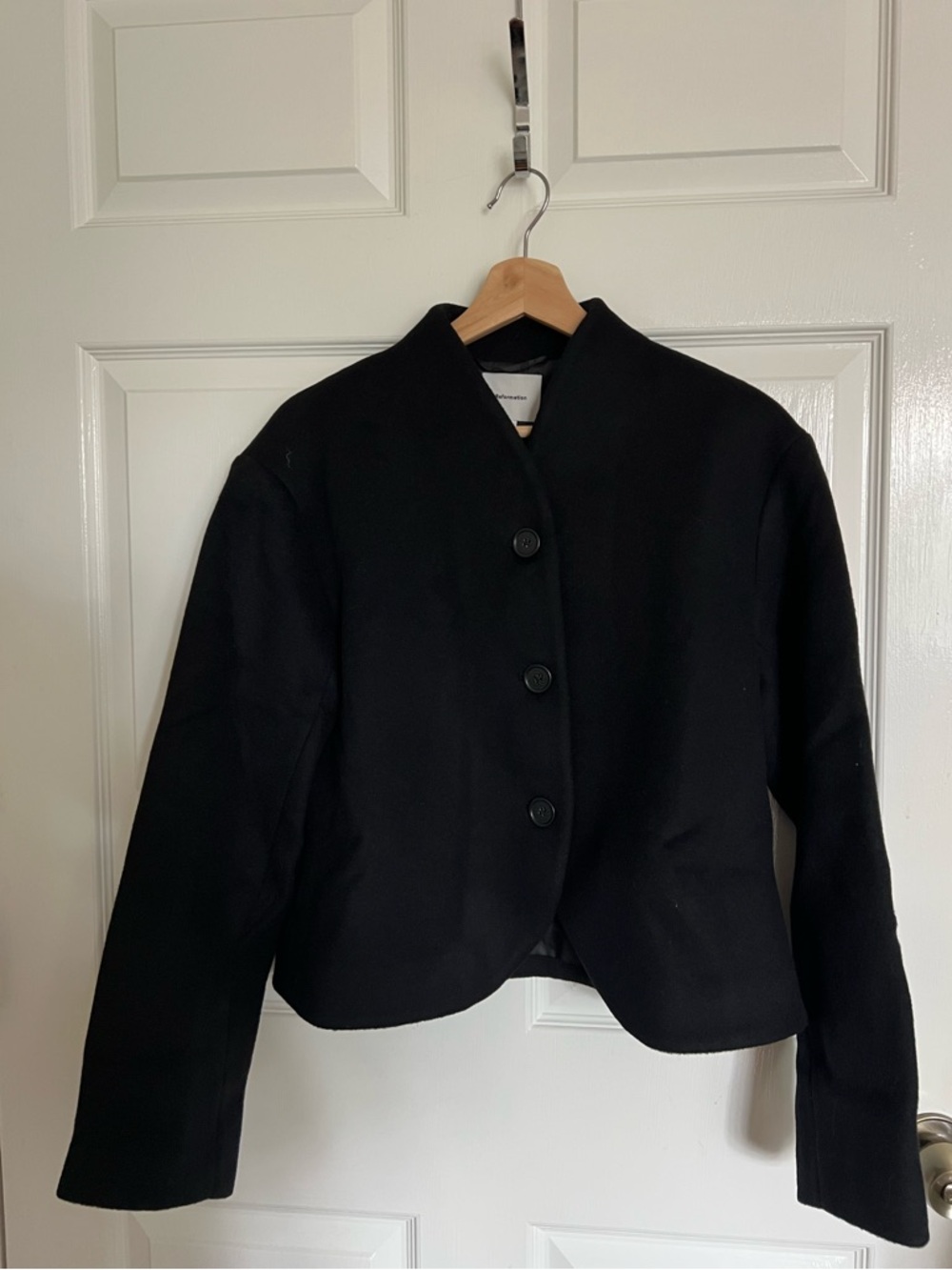 Reformation Owen Women's Black Button-Up Jacket